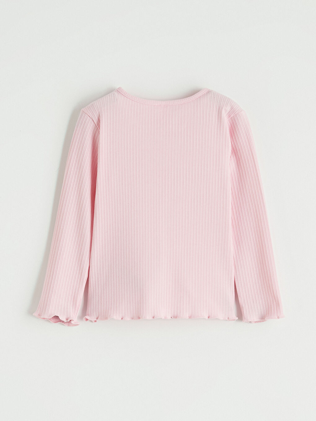 Pembe Bisiklet Yaka Kalp Nakışlı Kız Çocuk Tişört	-2