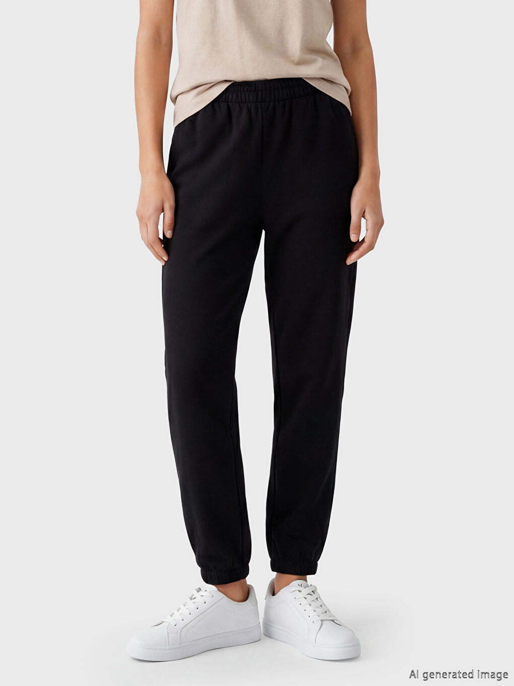 Beli Lastikli Kadın Jogger Eşofman Altı-1