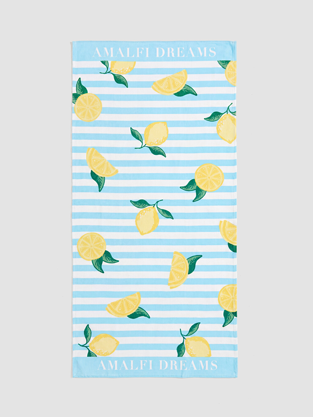 Mavi Limon Desenli Kız Çocuk Pamuklu Plaj Havlusu 70x140 cm