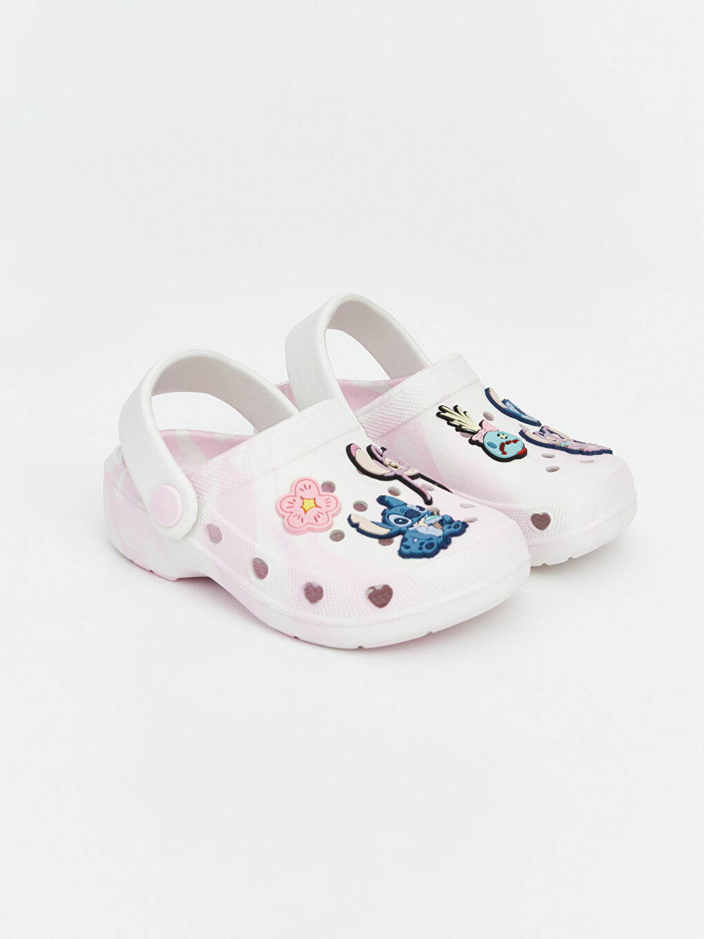 Beyaz Lilo & Stitch Baskılı Kız Çocuk Plaj Sandaleti