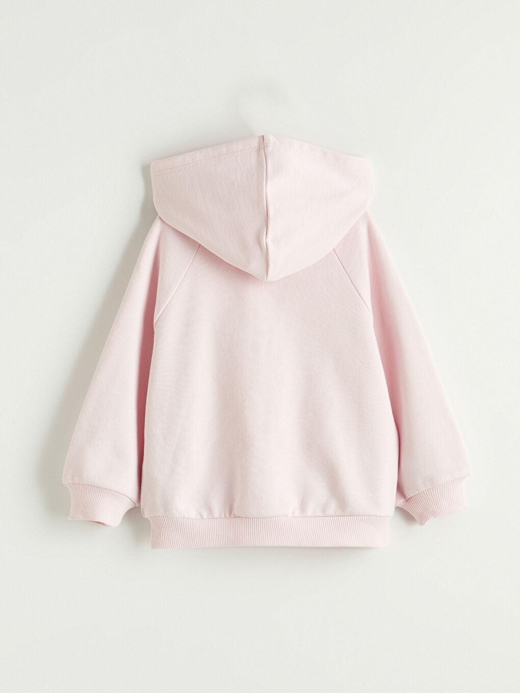 Pembe Kapüşonlu Kız Bebek Kalın Fermuarlı Sweatshirt-2