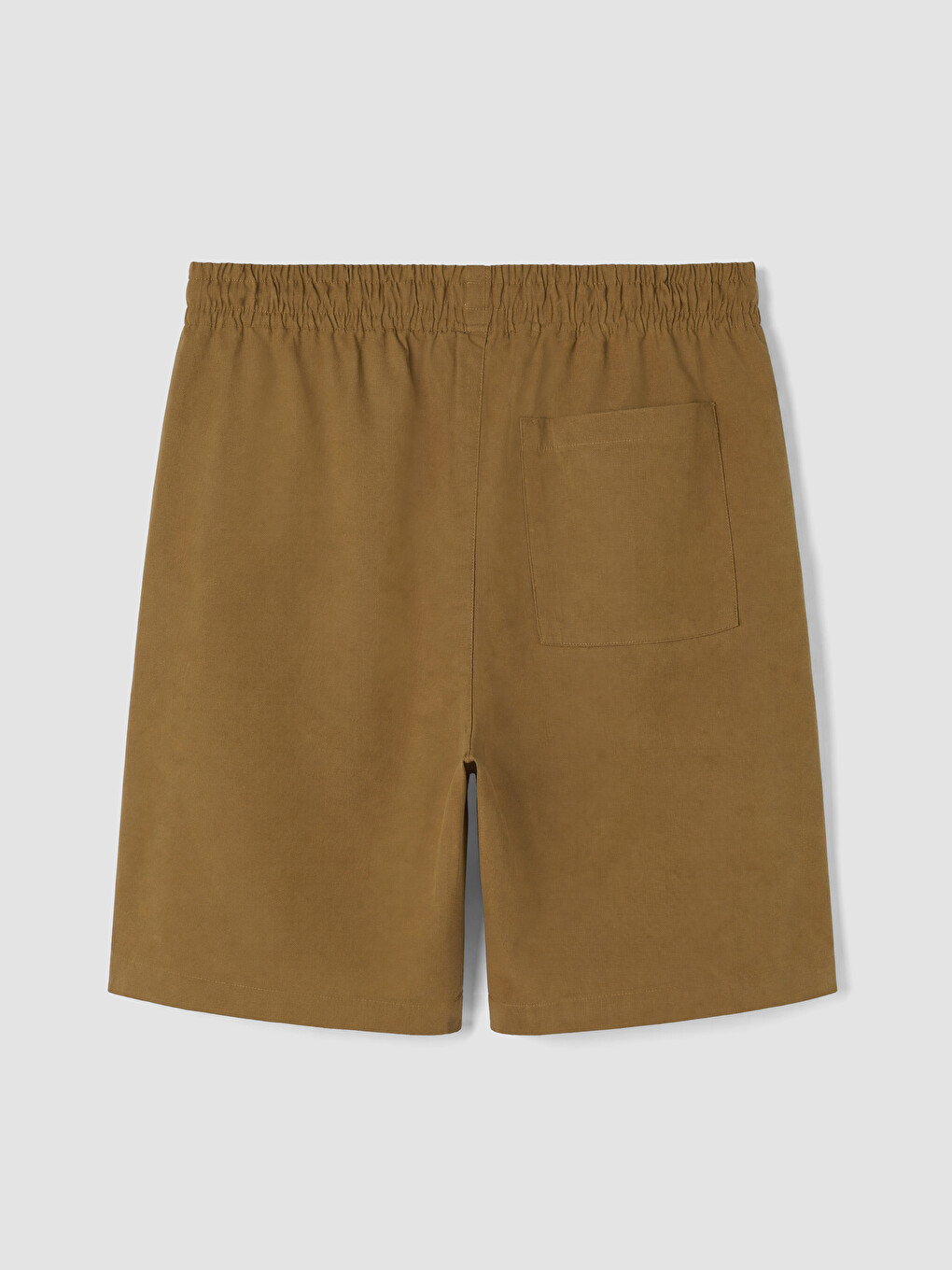 Kahverengi Regular Fit Keten Görünümlü Erkek Şort-2