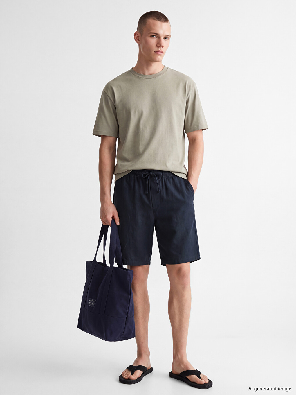 Man Navy Shorts-1