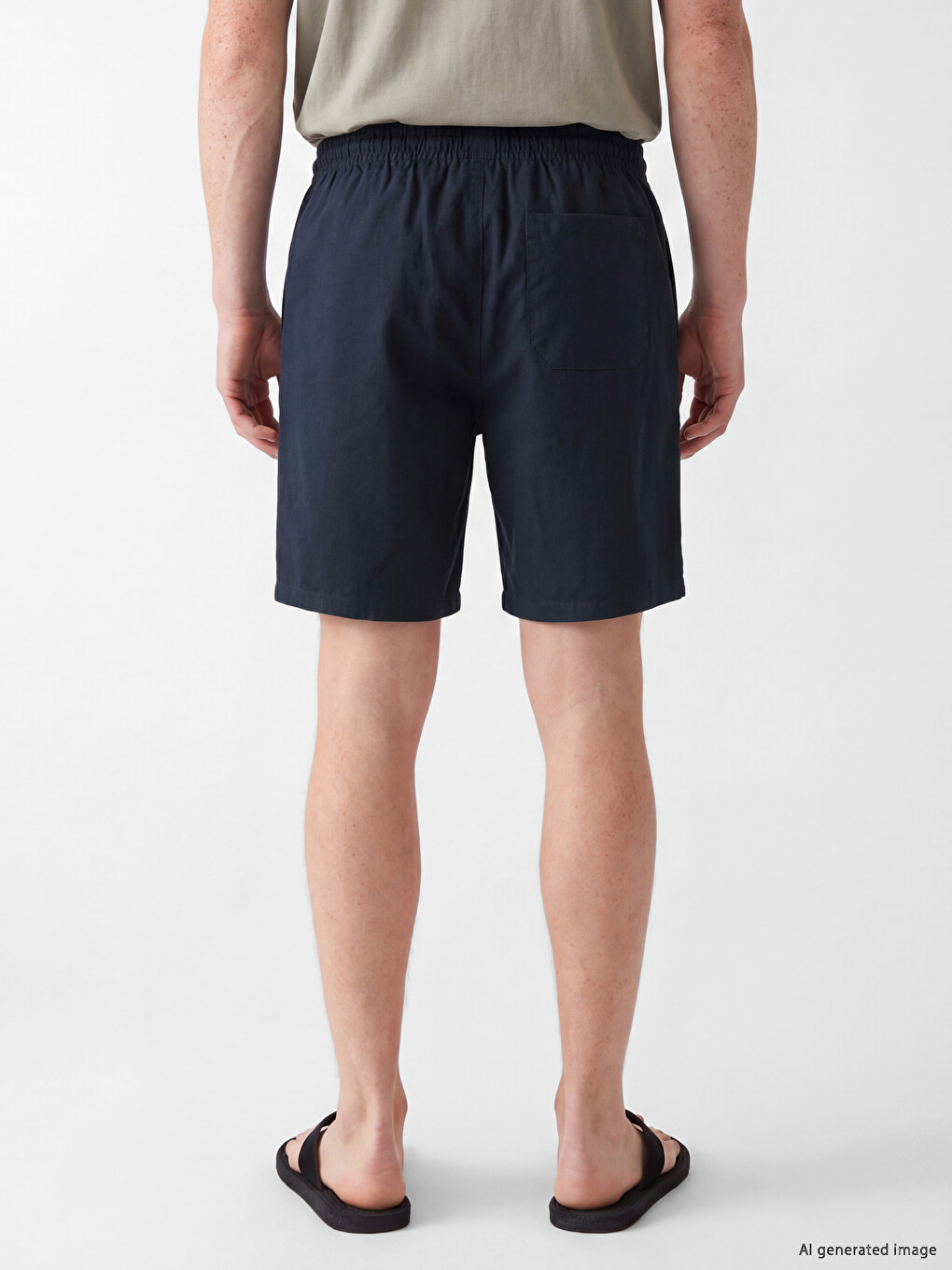 Man Navy Shorts-3