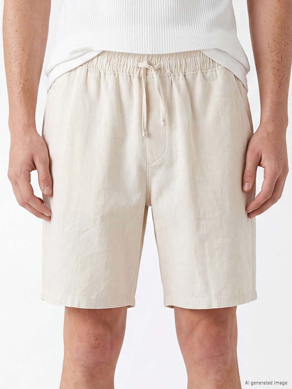 Regular Fit Linen-look Men's Shorts-2