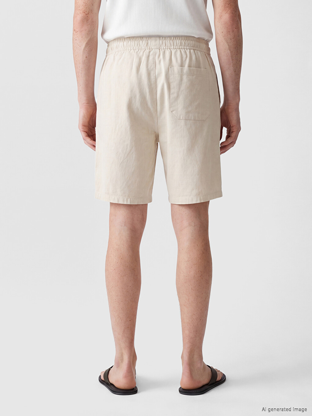 Regular Fit Linen-look Men's Shorts-3
