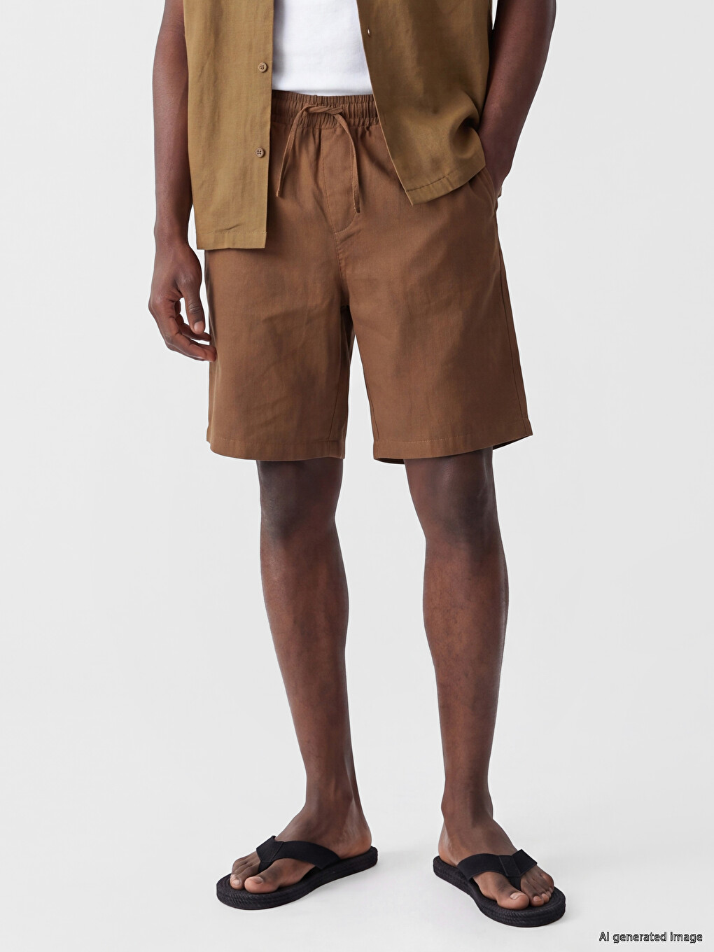 Regular Fit Linen-look Men's Shorts