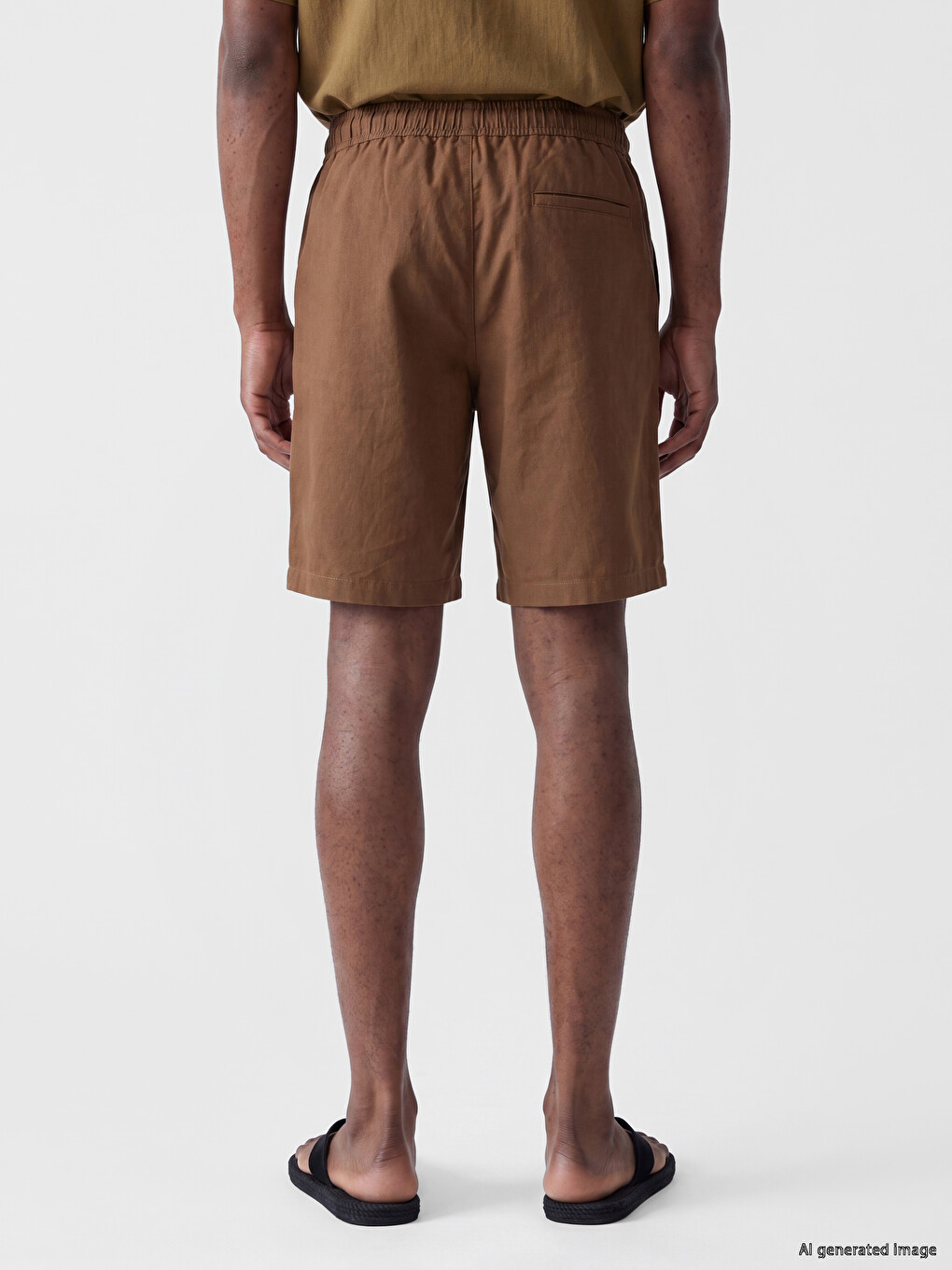 Regular Fit Linen-look Men's Shorts-3