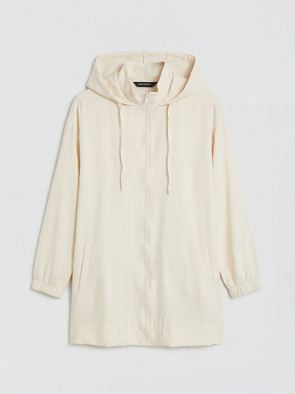 Bej Kapüşonlu Kadın Tunik