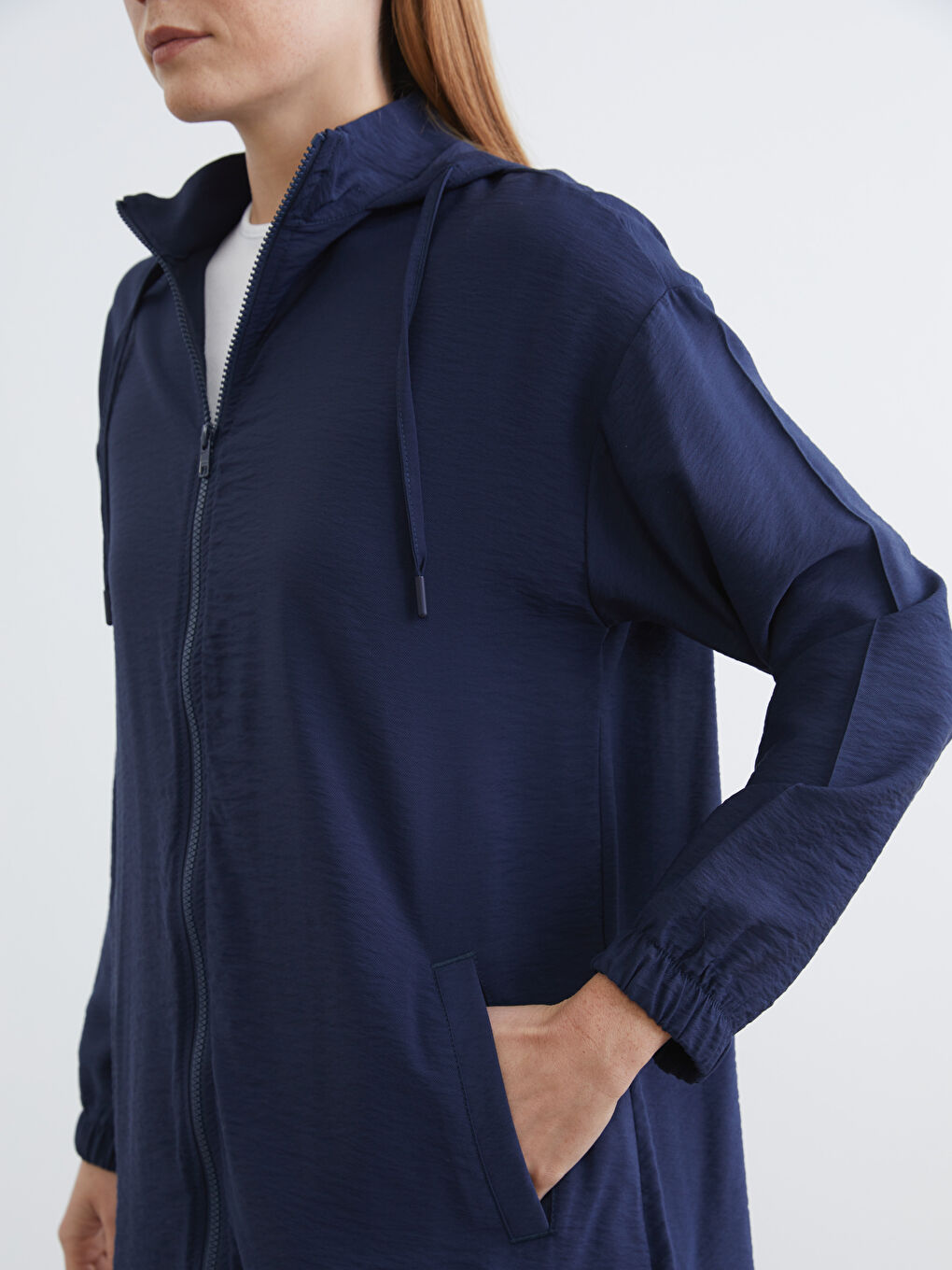 Lacivert Kapüşonlu Kadın Tunik-2