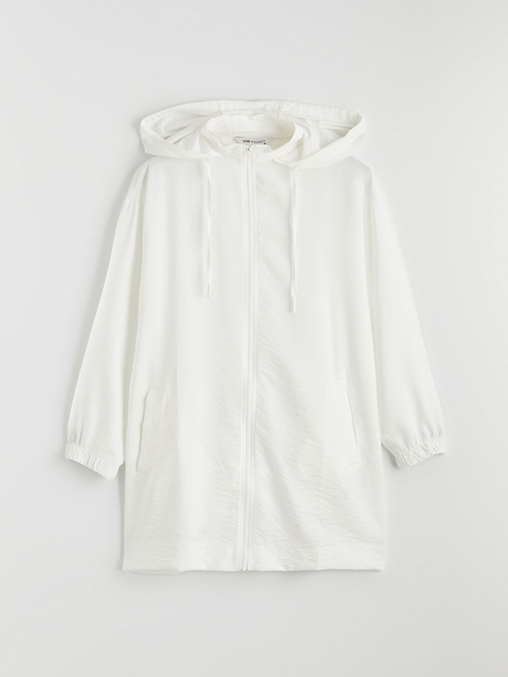 Ekru Kapüşonlu Kadın Tunik-4