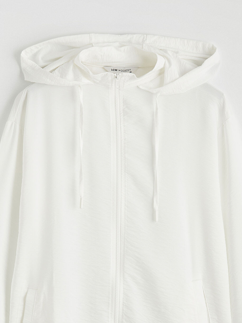 Ekru Kapüşonlu Kadın Tunik-5