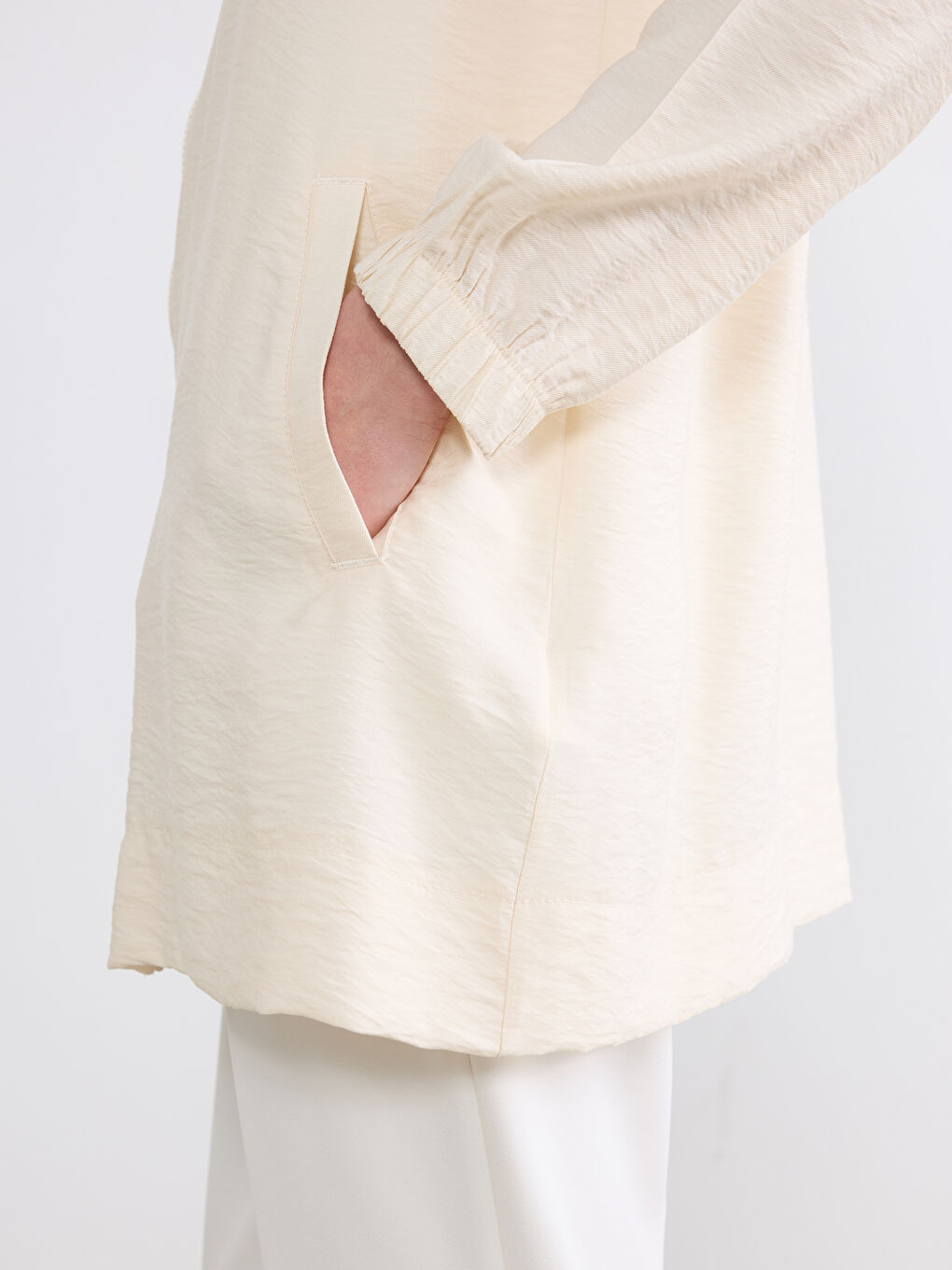 Bej Kapüşonlu Kadın Tunik-2