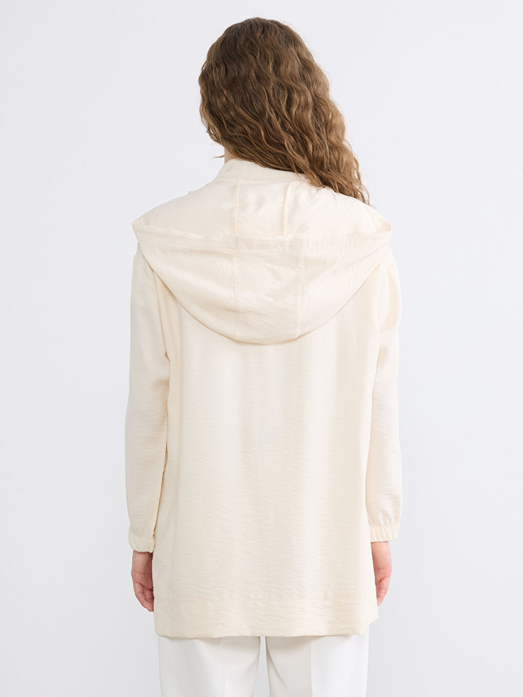 Bej Kapüşonlu Kadın Tunik-3