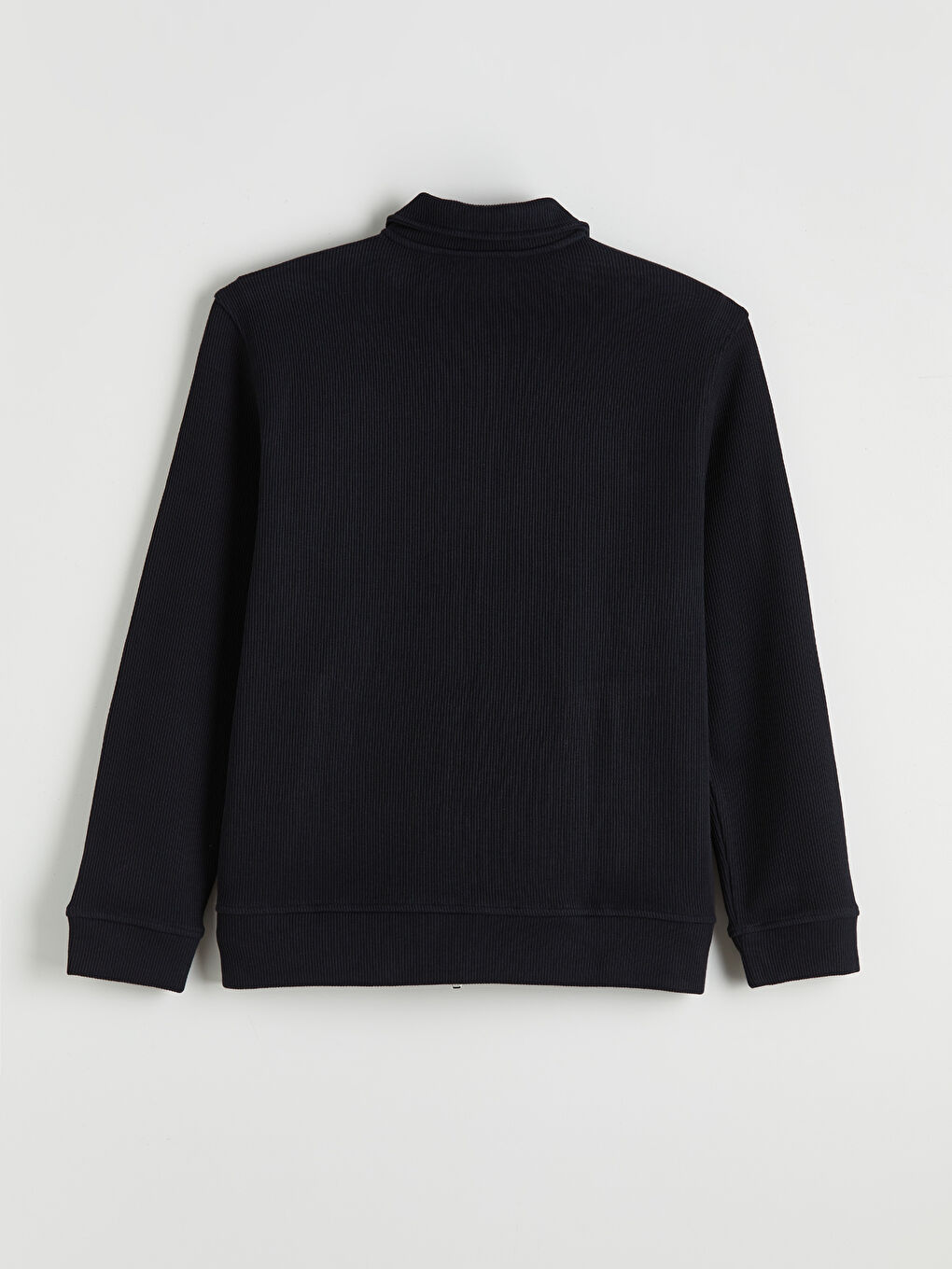 Lacivert Dik Yaka Erkek Fermuarlı Sweatshirt-1