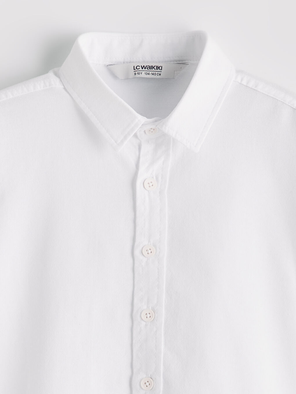 Beyaz Erkek Çocuk Uzun Kollu Gömlek-1