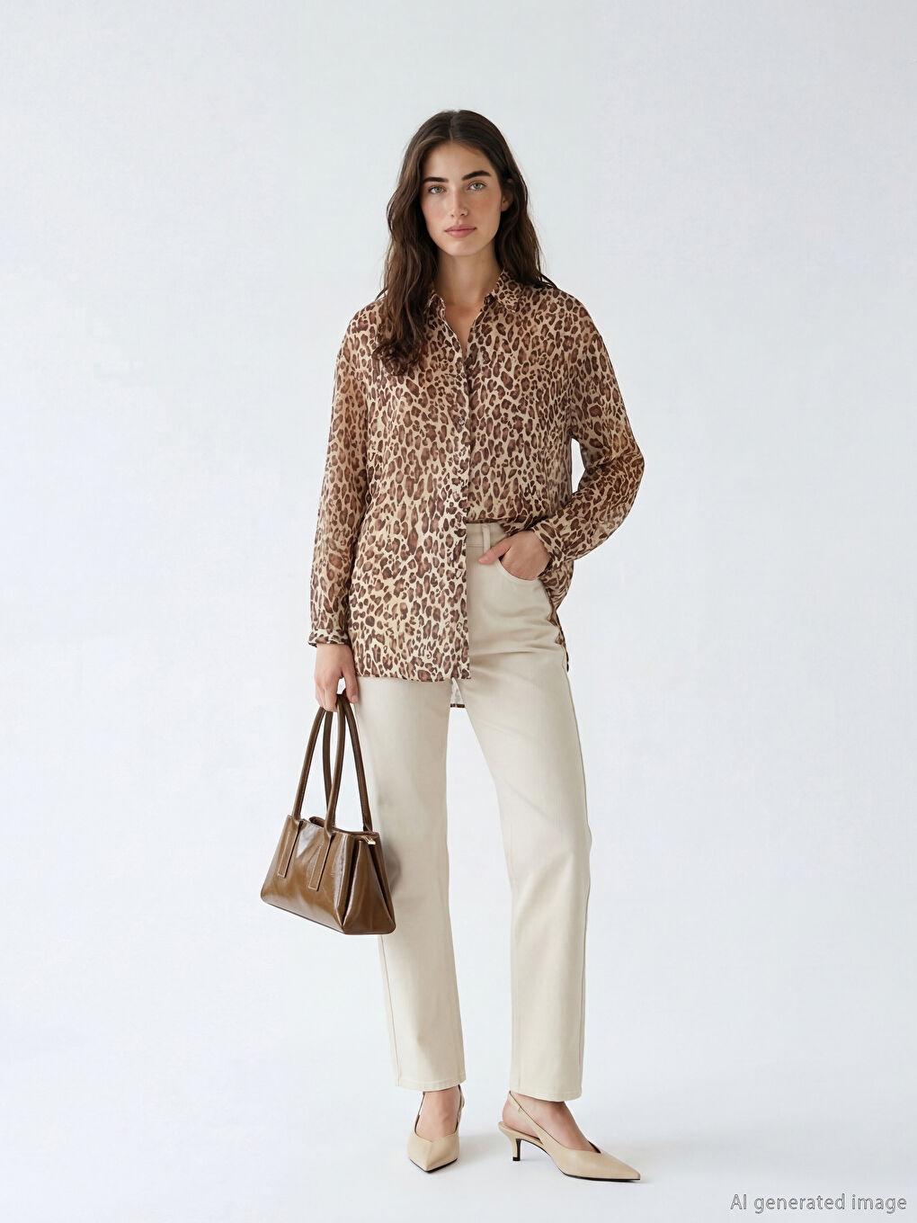 Leopard Print Women's Shirt Tunic-1