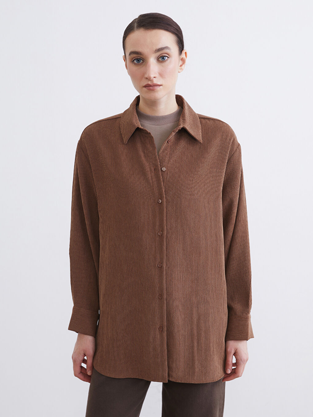 Women's Corduroy Shirt Tunic