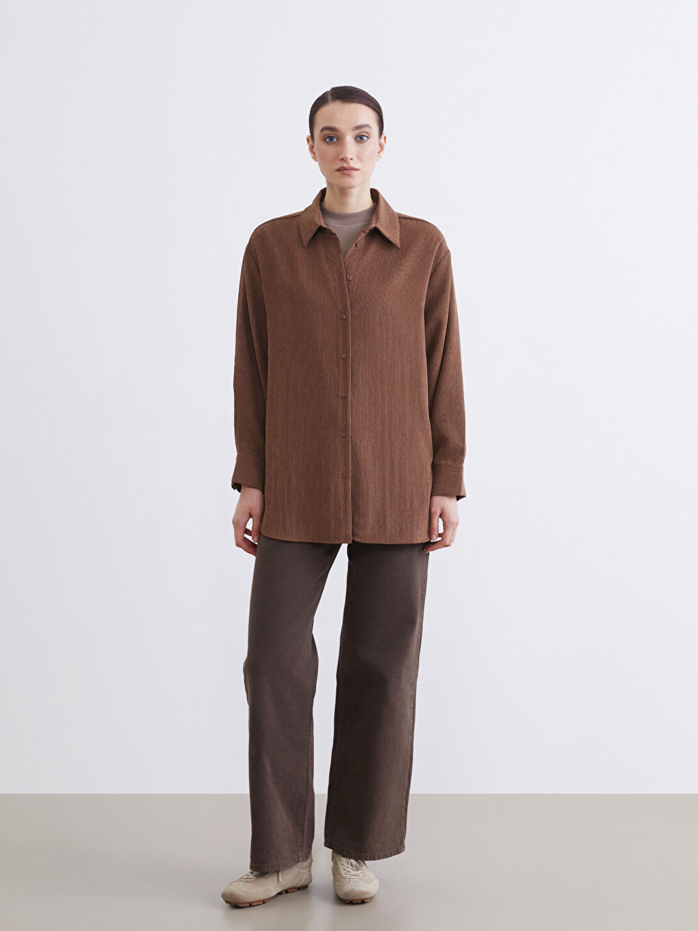 Women's Corduroy Shirt Tunic-1