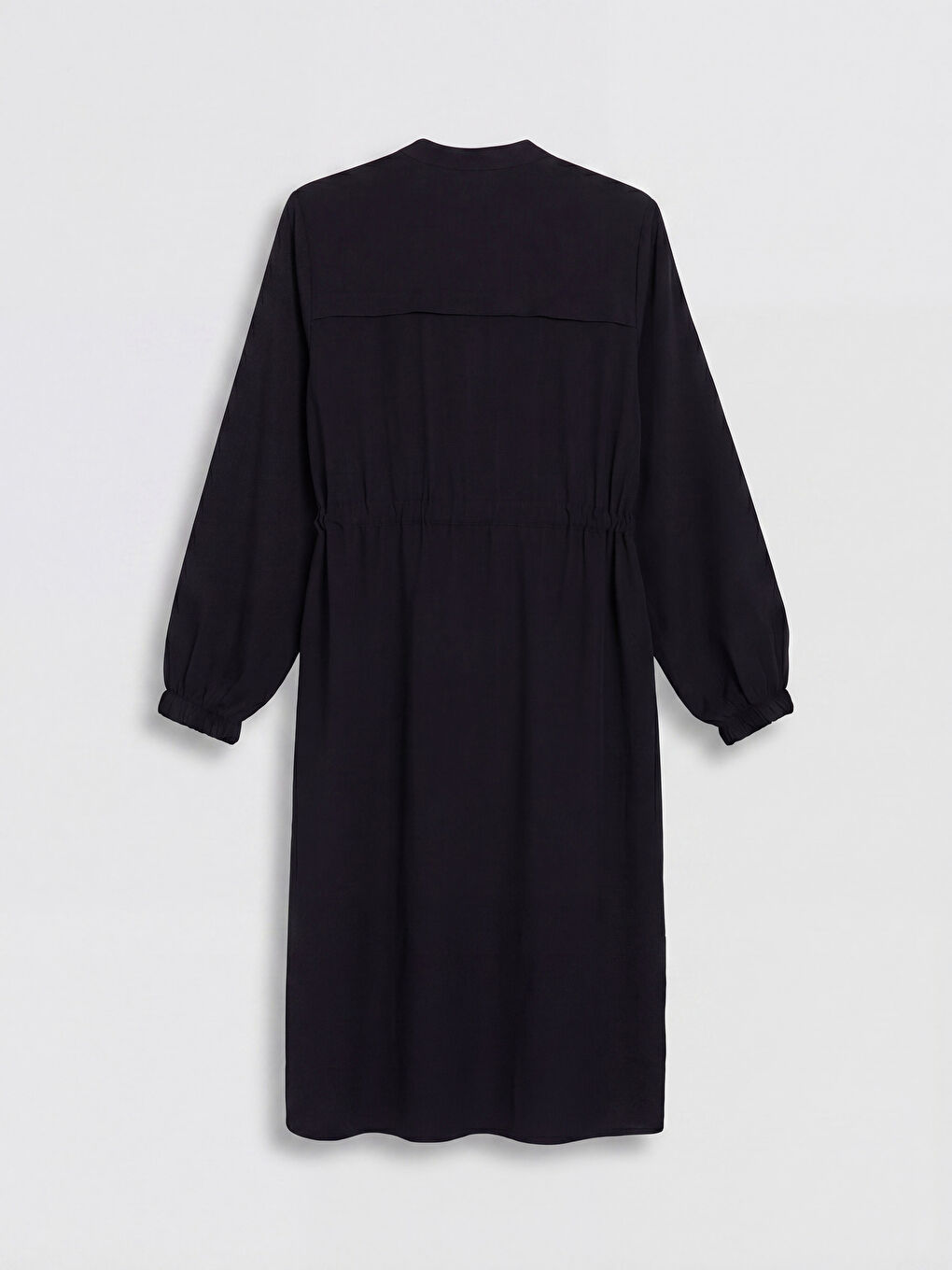 Siyah Hakim Yaka Beli Büzgülü Kadın Tunik-1