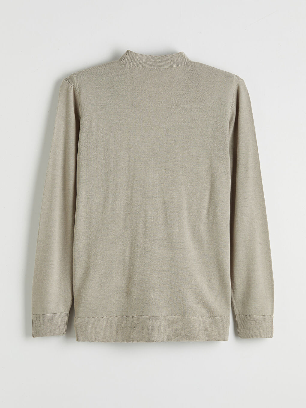 Bej Standart Kalıp V Yaka Erkek Triko Hırka-1