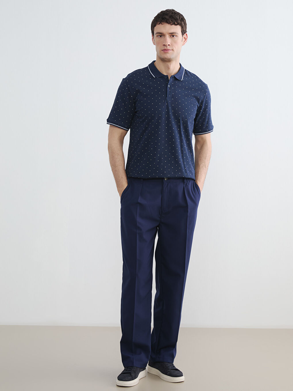 تي شيرت رجالي بقصة ضيقة بياقة بولو-1