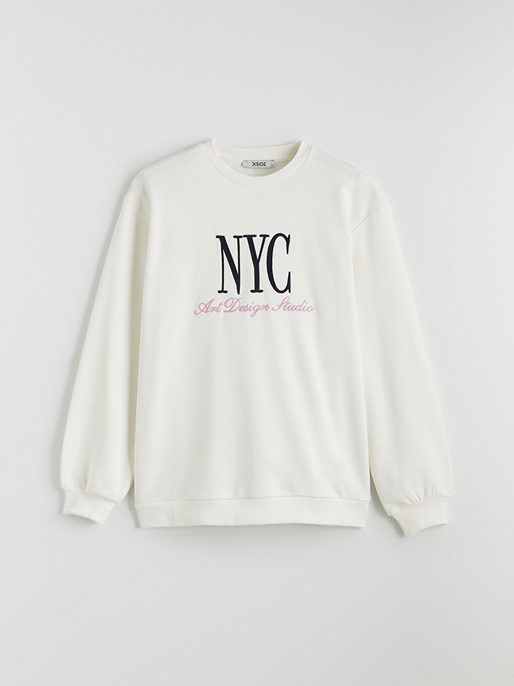 Ekru NYC Baskılı Oversize Kadın Sweatshirt-4