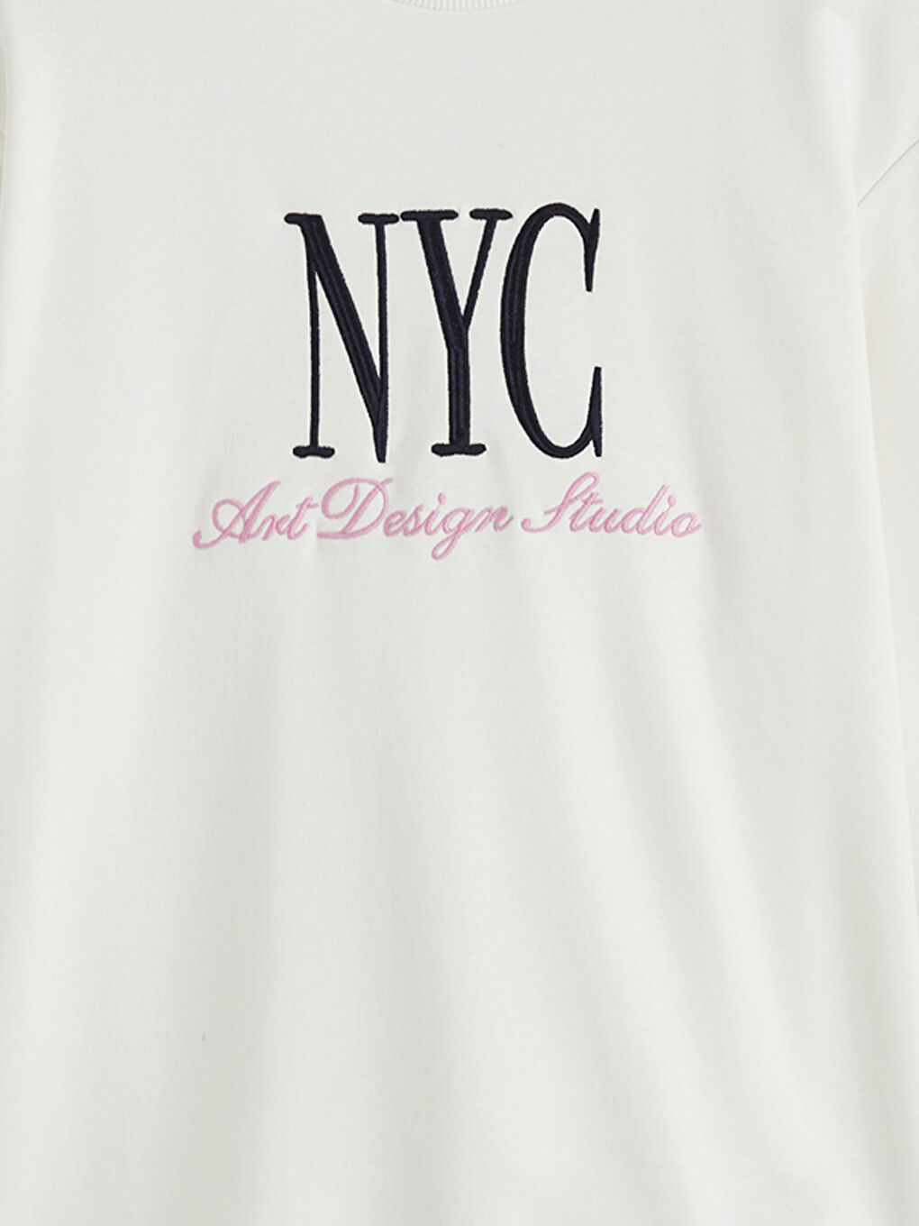 Ekru NYC Baskılı Oversize Kadın Sweatshirt-5