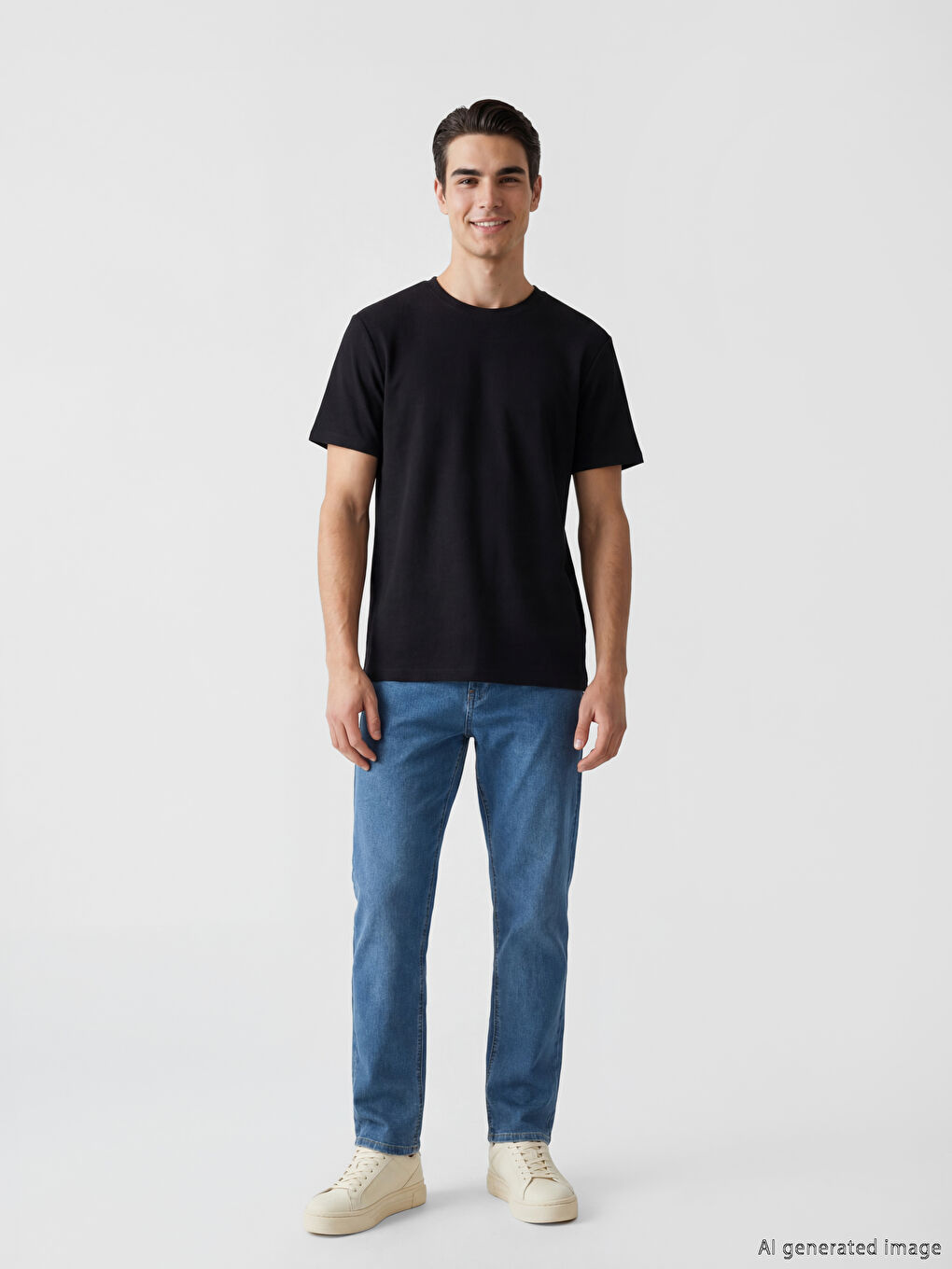 تيشيرت رجالي بفتحة رقبة دائرية-1