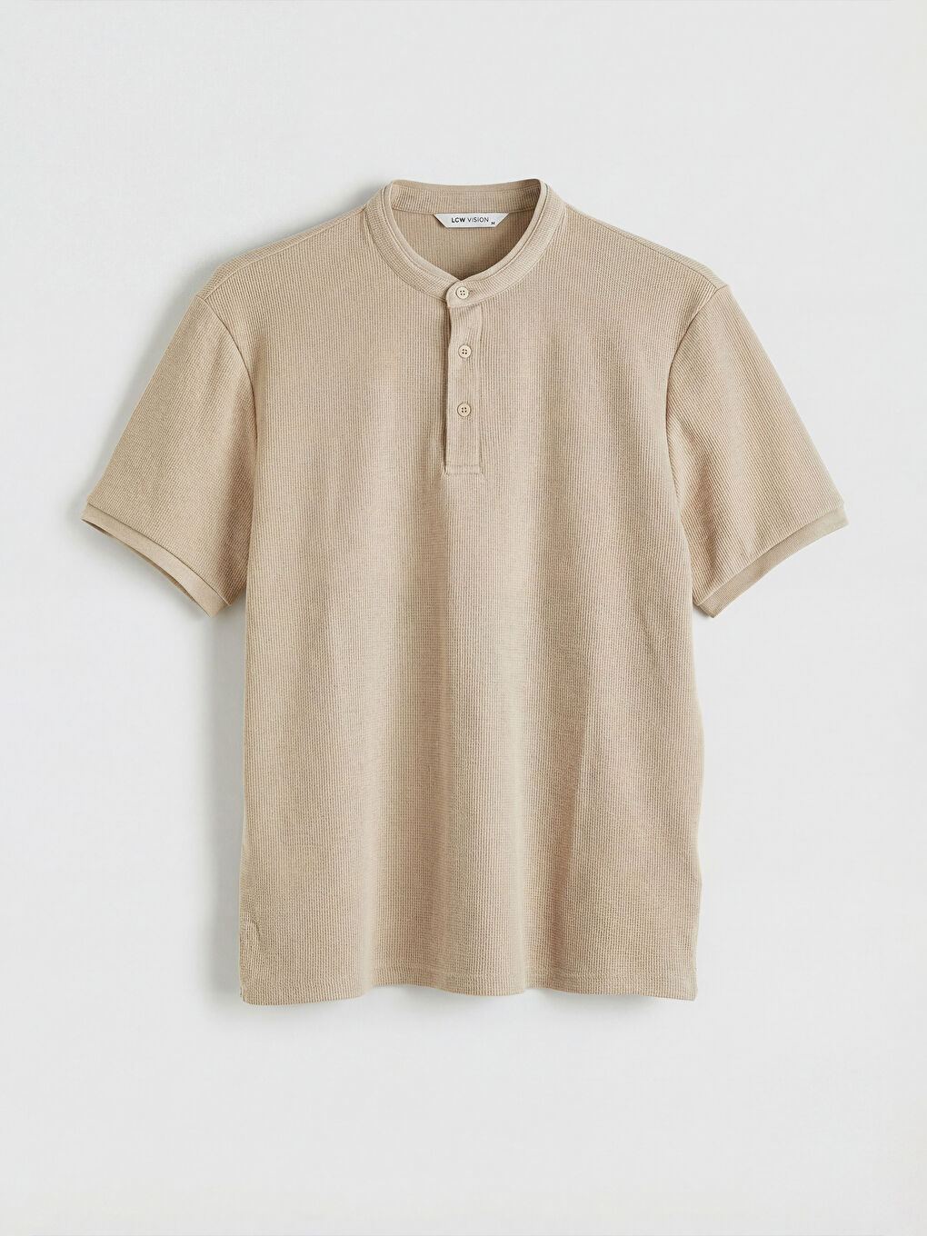 Textured Henley Tee for Men