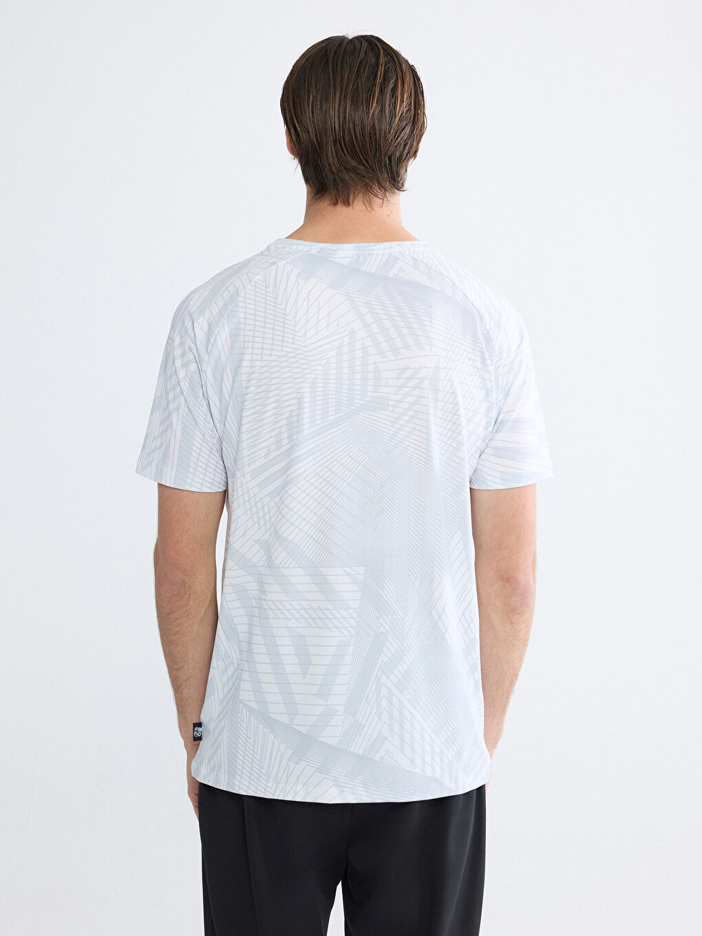 Gri Bisiklet Yaka Real Madrid Baskılı Erkek Tişört-3