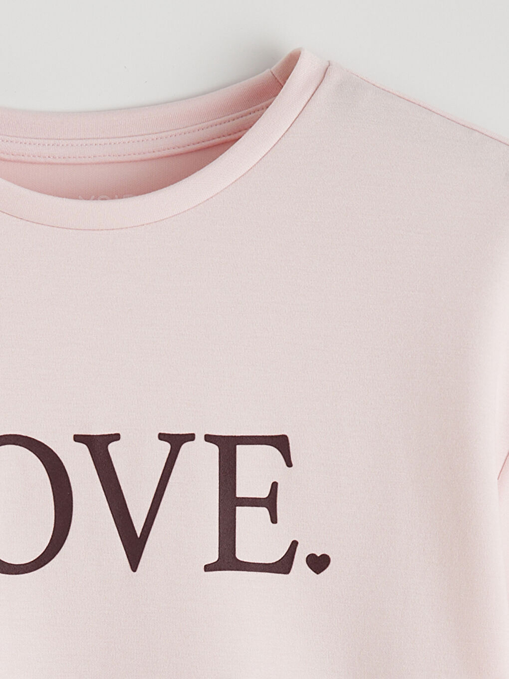 Pembe Yazı Baskılı Soft Touch Kadın Tişört-5