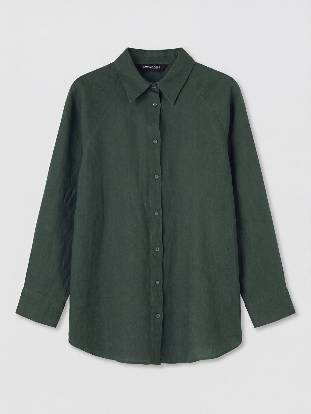 Yeşil Kadın Keten Gömlek