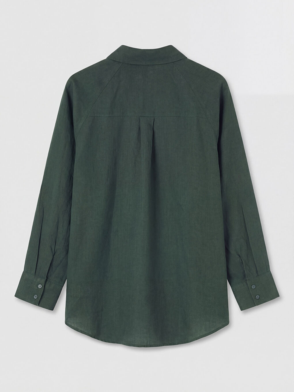 Yeşil Kadın Keten Gömlek-1