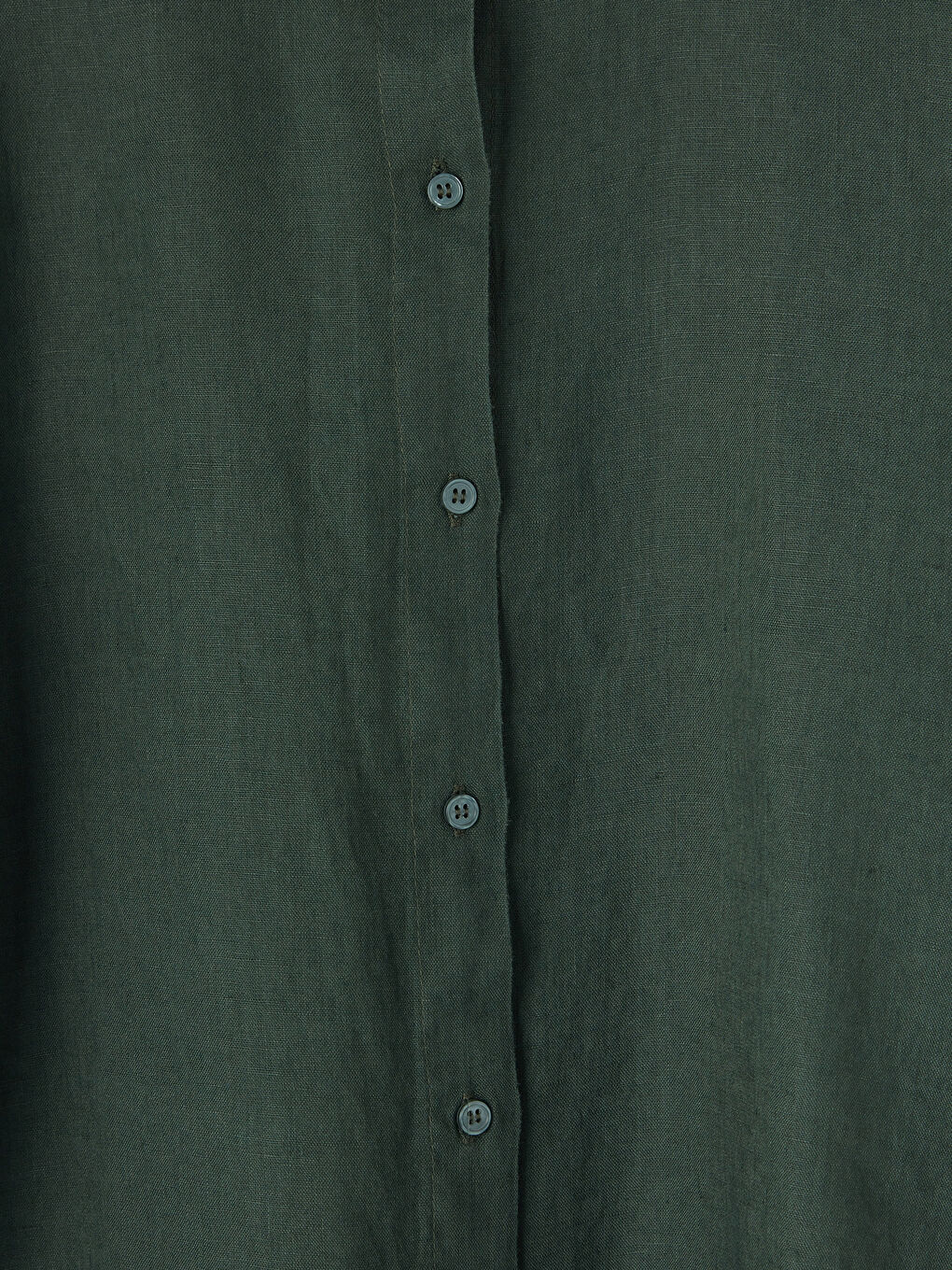 Yeşil Kadın Keten Gömlek-2