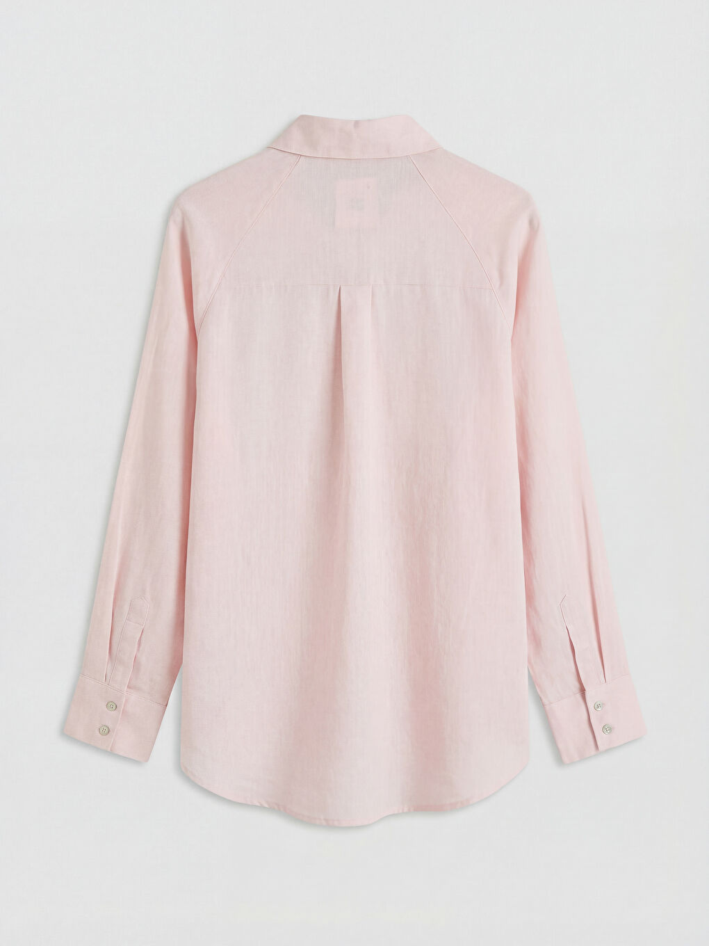 Pembe Keten Kadın Gömlek-1