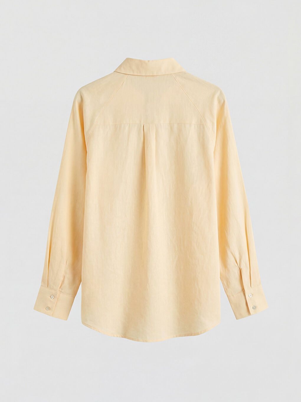 Sarı Keten Kadın Gömlek-1