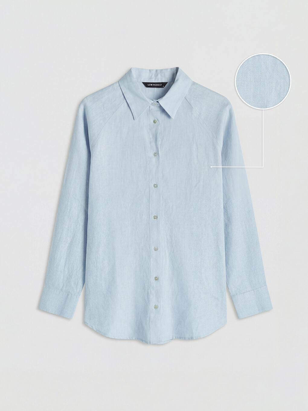 Mavi Kadın %100 Keten Gömlek