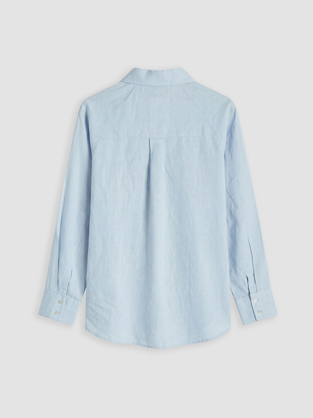 Mavi Kadın %100 Keten Gömlek-1