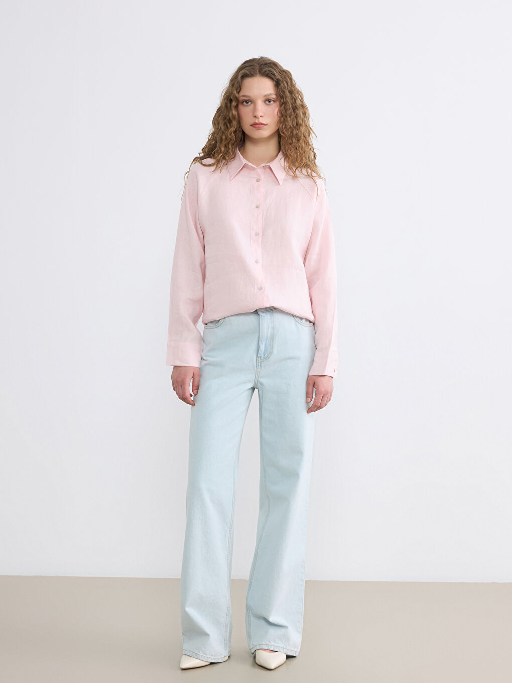 Women's %100 Linen Shirt-1