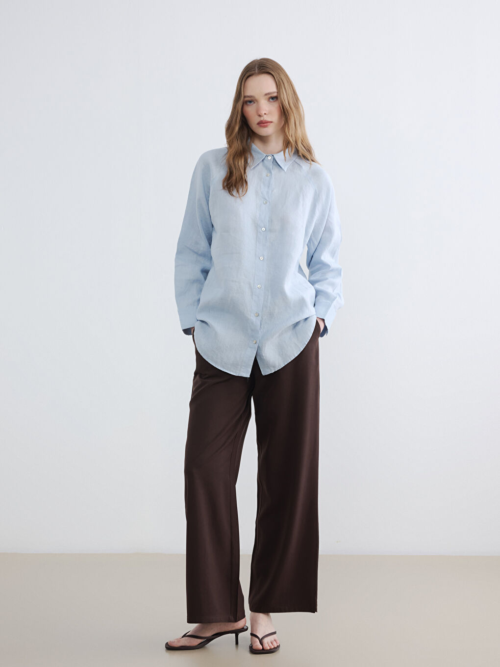Women's 100% Linen Shirt-1