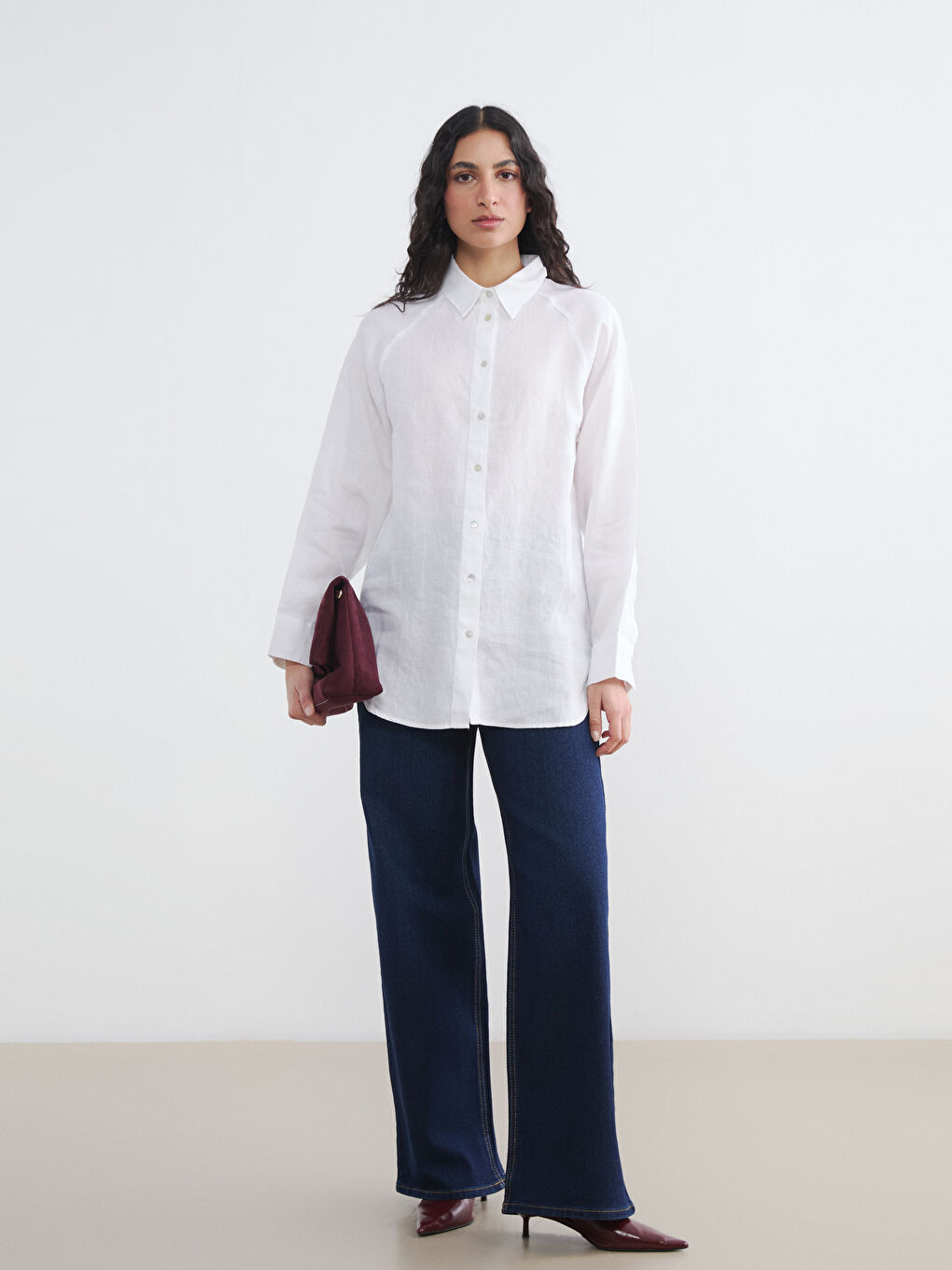 Women's %100 Linen Shirt-1