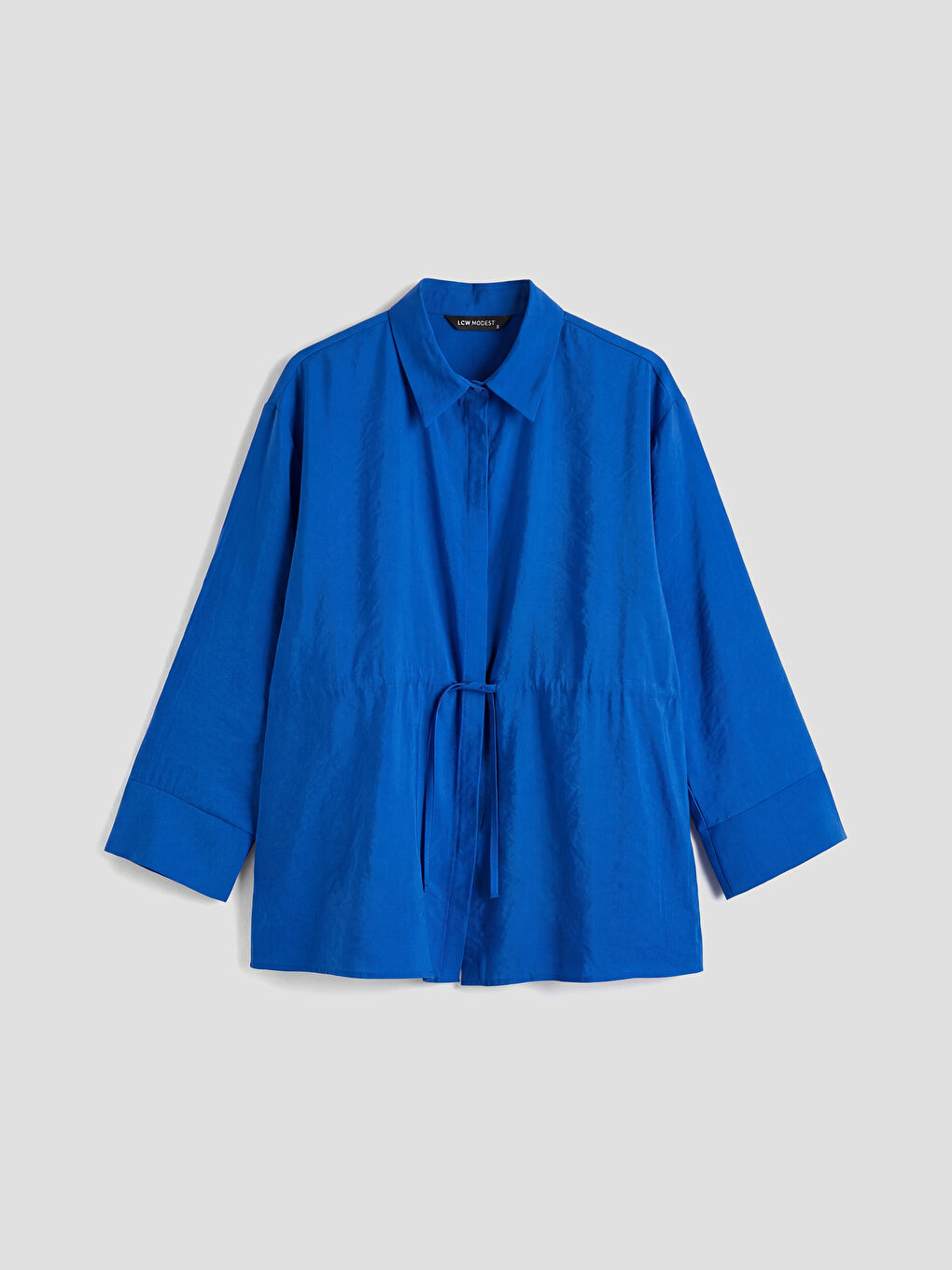 Mavi Beli Bağlamalı Kadın Gömlek Tunik