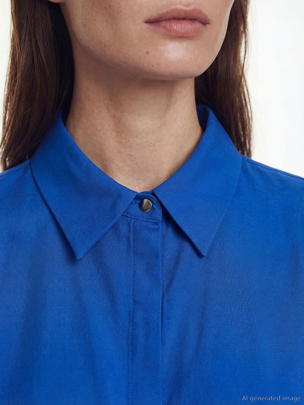 Mavi Beli Bağlamalı Kadın Gömlek Tunik-2