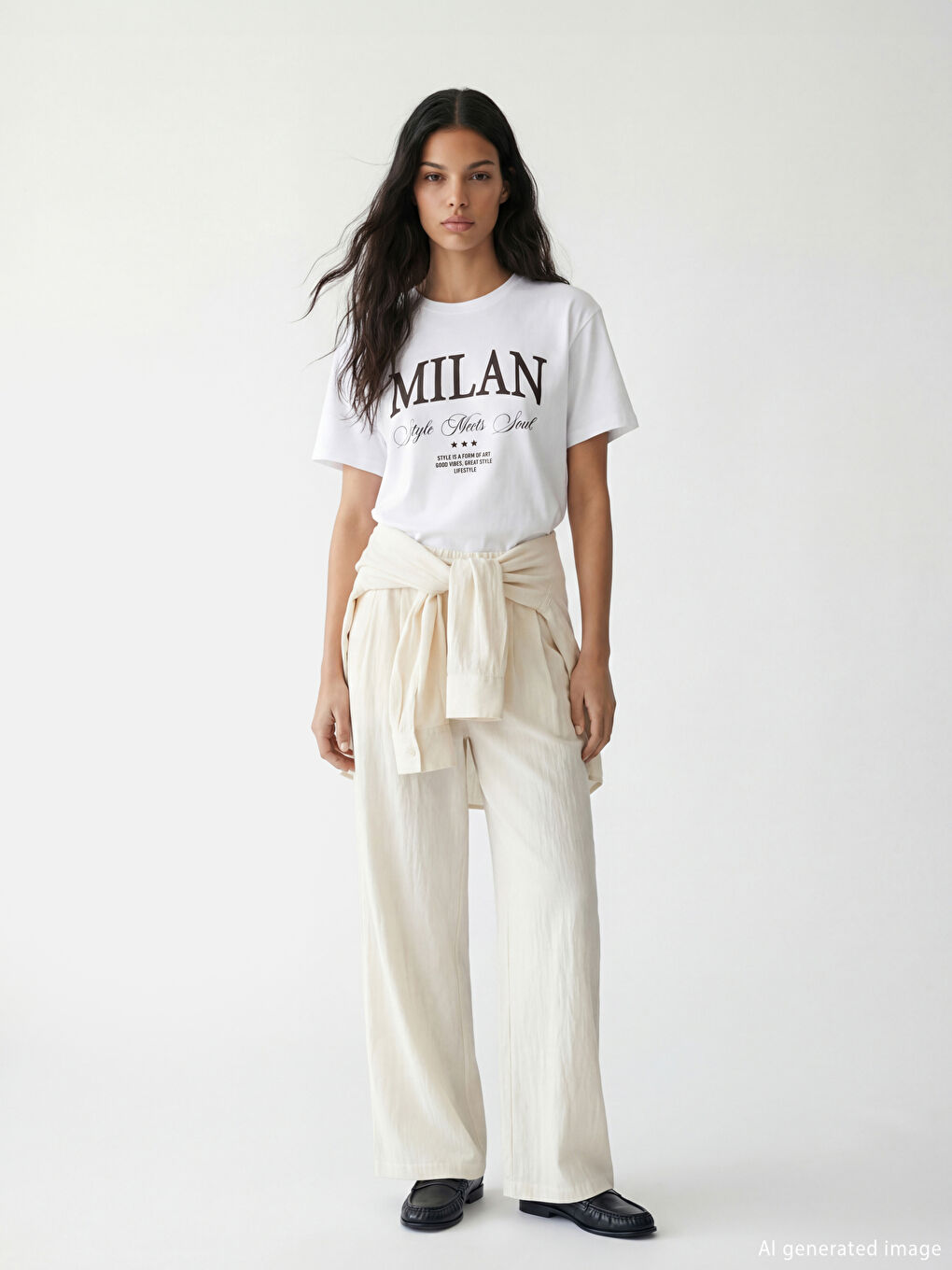 Crew Neck Milan Embroidered Women's T-Shirt-1
