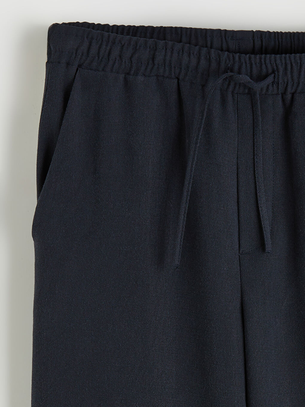 Lacivert Beli Lastikli Loose Fit Kadın Pantolon	-5