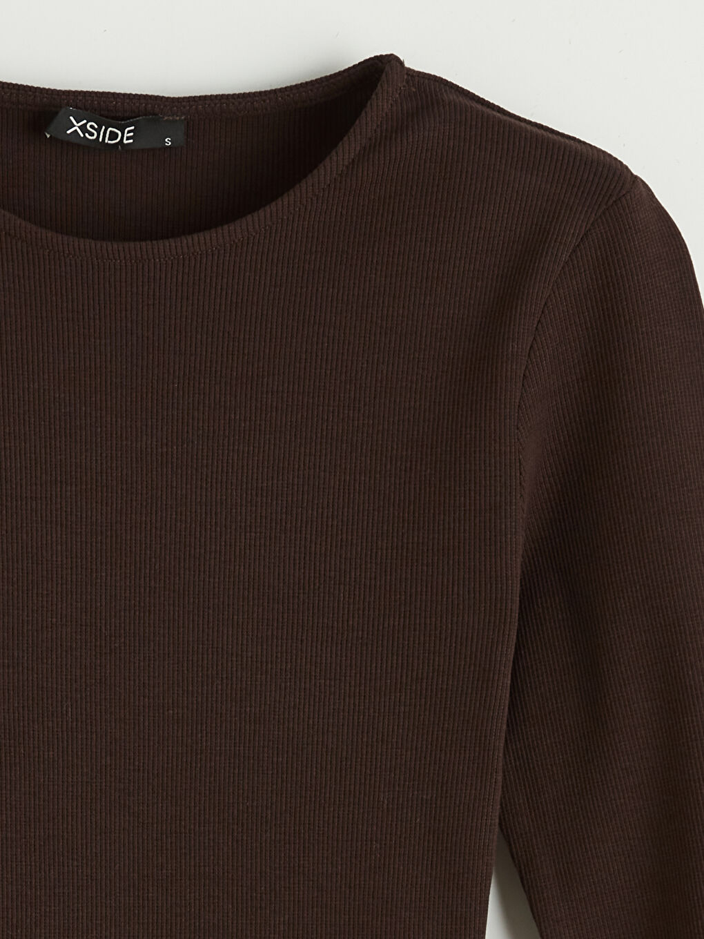 Kahverengi Bisiklet Yaka İspanyol Kol Kadın Body-1