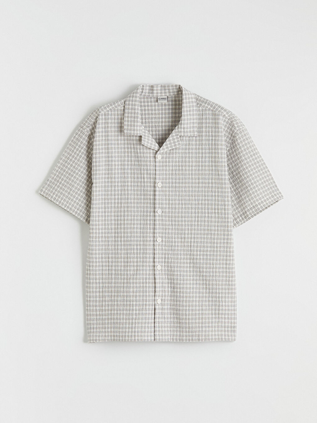 Ekru Ekose Kısa Kollu Erkek Çocuk Gömlek