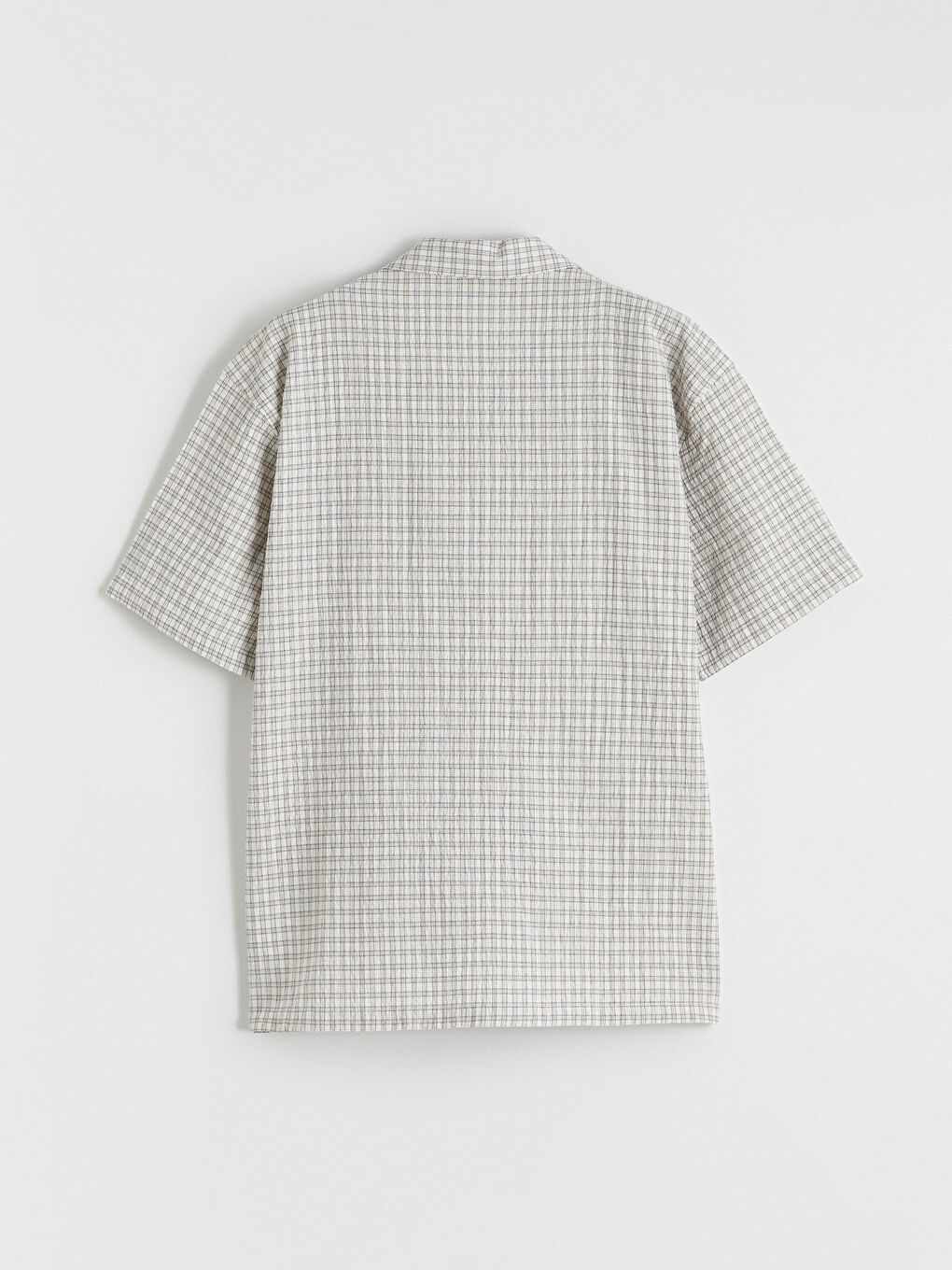 Ekru Ekose Kısa Kollu Erkek Çocuk Gömlek-2