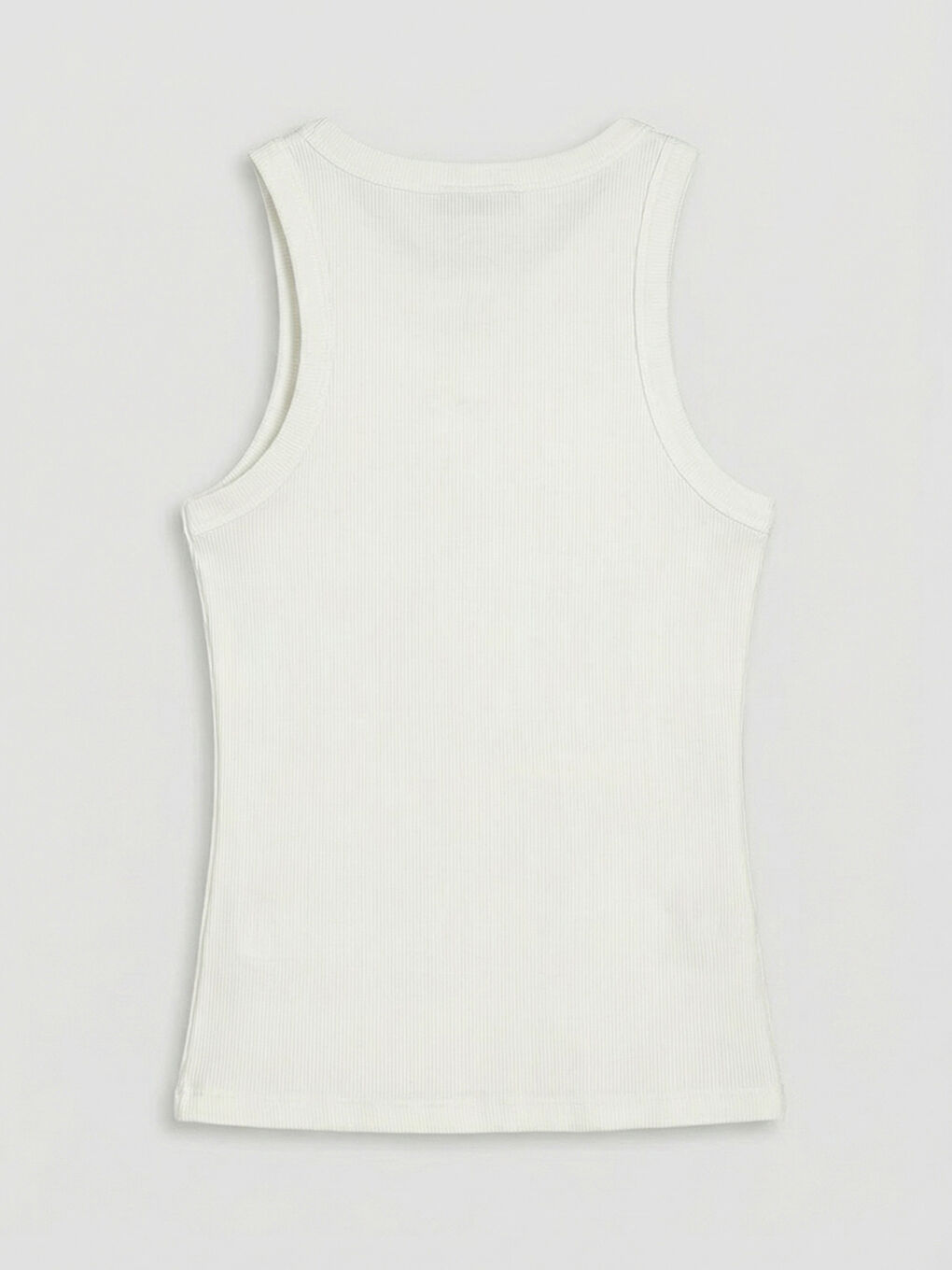 Beyaz Halter Yaka Fitilli Kadın Atlet-5